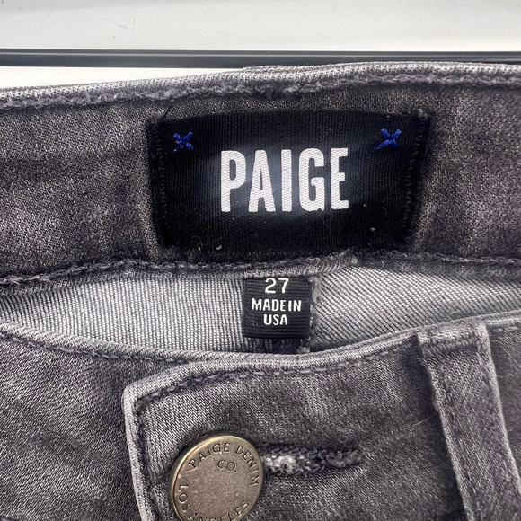 Paige Verdugo Ankle Skinny Jeans Womens 27 Bonnie Gray Stretchy Mid Rise - Picture 7 of 9